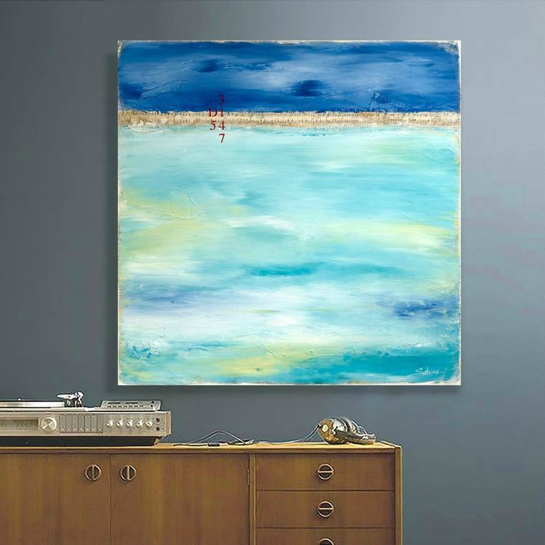 Original Abstract Beach Painting by Sabina D'Antonio