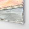 Contemporary coastal abstract minimalist beach art landscape seascape painting by Sabina D'Antonio, with pink and grey colours.