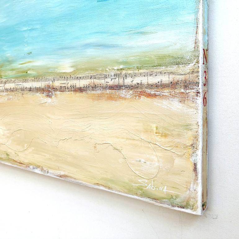 Original Abstract Beach Painting by Sabina D'Antonio