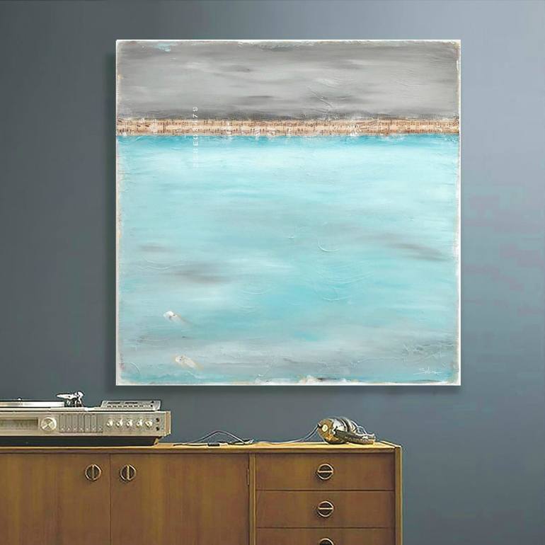 Original Abstract Beach Painting by Sabina D'Antonio