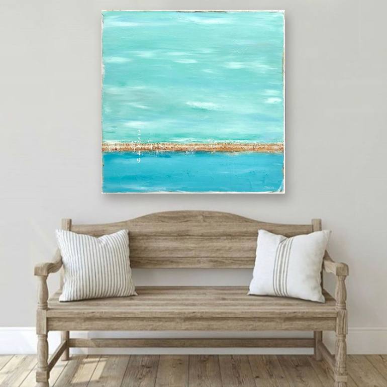 Original Abstract Beach Painting by Sabina D'Antonio