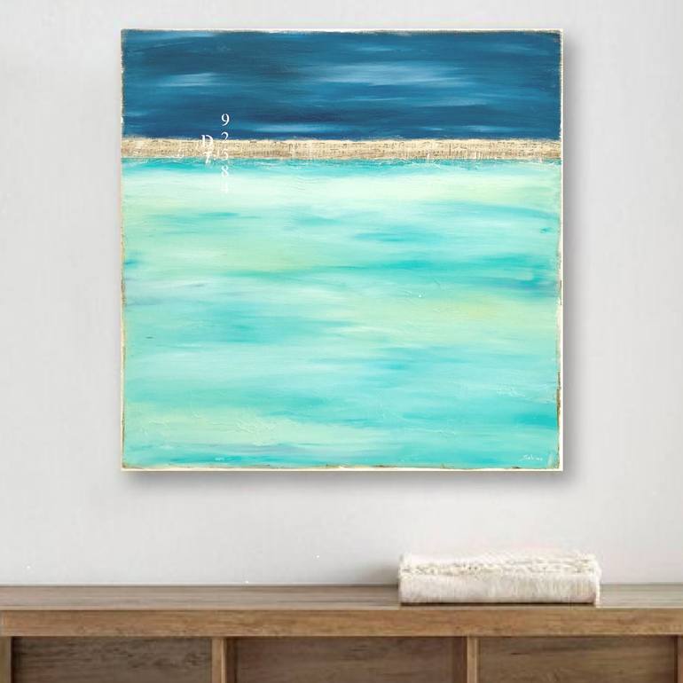 Original Abstract Beach Painting by Sabina D'Antonio