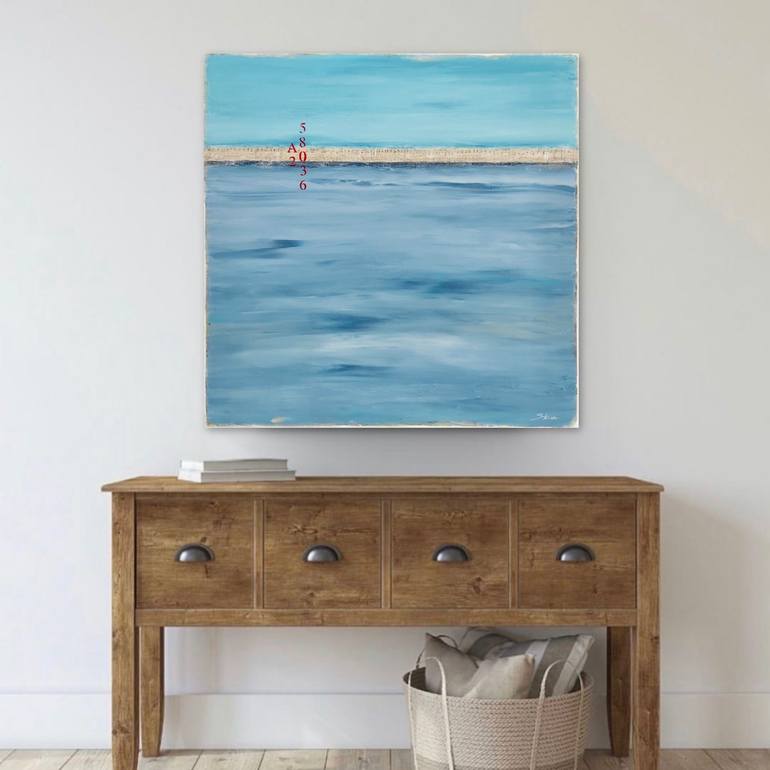 Original Abstract Beach Painting by Sabina D'Antonio