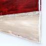 Contemporary coastal abstract minimalist beach art landscape seascape painting by Sabina D'Antonio, with ruby red and neutral beige colours.