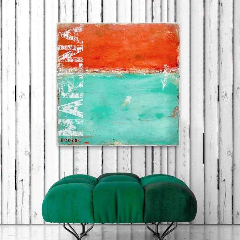 Original Abstract Beach Painting by Sabina D'Antonio