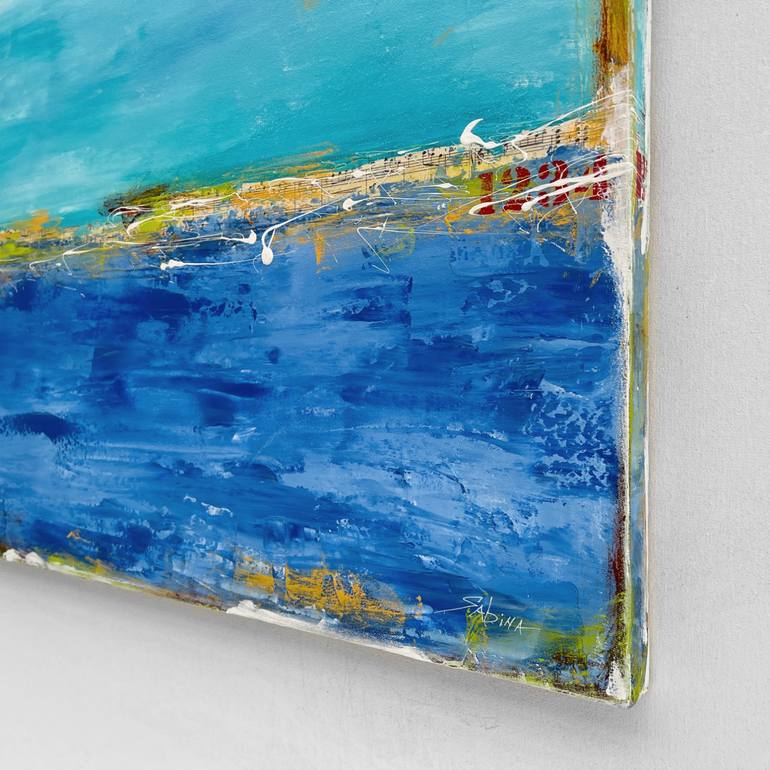 Original Abstract Beach Painting by Sabina D'Antonio