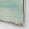 Contemporary coastal abstract minimalist beach art landscape seascape painting by Sabina D'Antonio, with neutral, burgundy, and light teal colours.