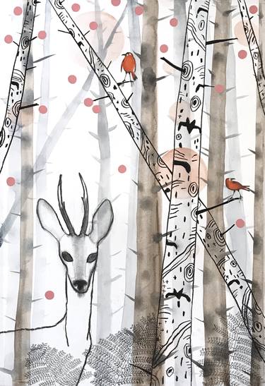 Original Modern Nature Drawings by Nynke Kuipers
