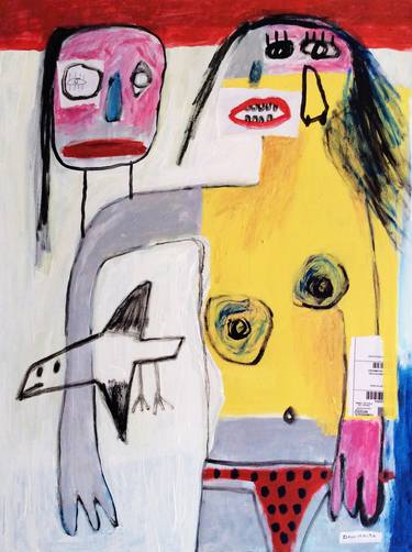 Original Expressionism People Painting by Daniel Malta