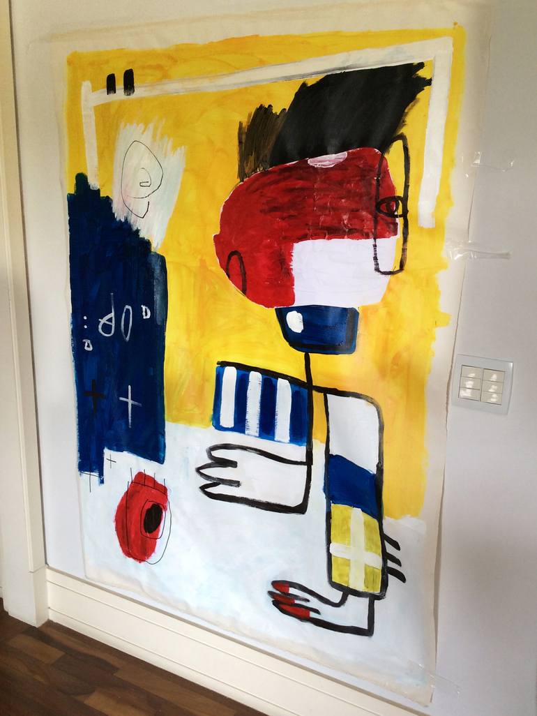 Original Abstract Expressionism People Painting by Daniel Malta