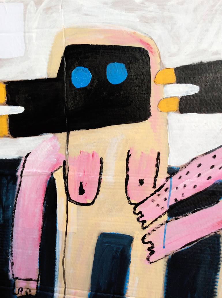 Original Expressionism People Painting by Daniel Malta