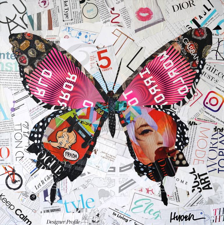 The Butterfly Wears Prada Collage by Jim Hudek | Saatchi Art