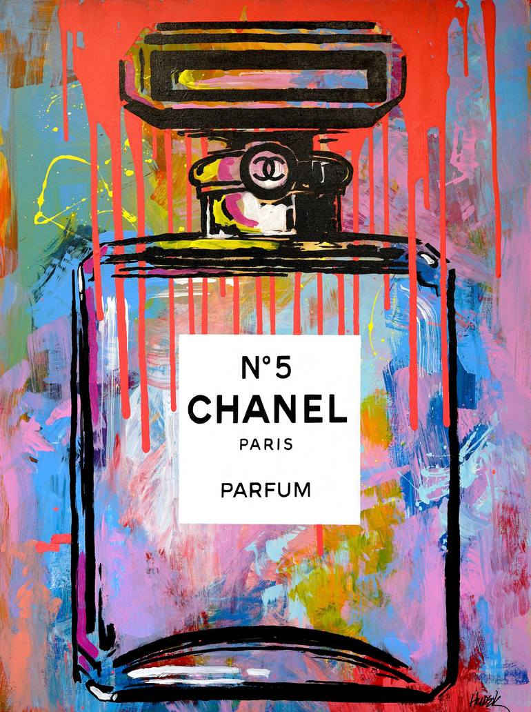 Chanel Perfume Wall Art  Chanel wall art, Colorful artwork, Pop art print