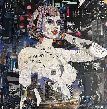 Original Abstract Nude Collage by Jim Hudek