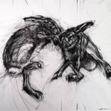 You and Me (Sparring Hares) by April Coppini