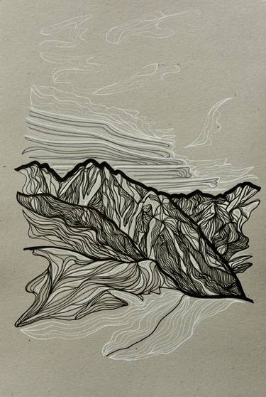 Original Figurative Landscape Drawings by Celina Prieto