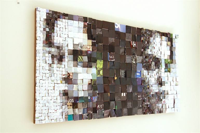 Original Abstract Portrait Collage by Paola Bazz