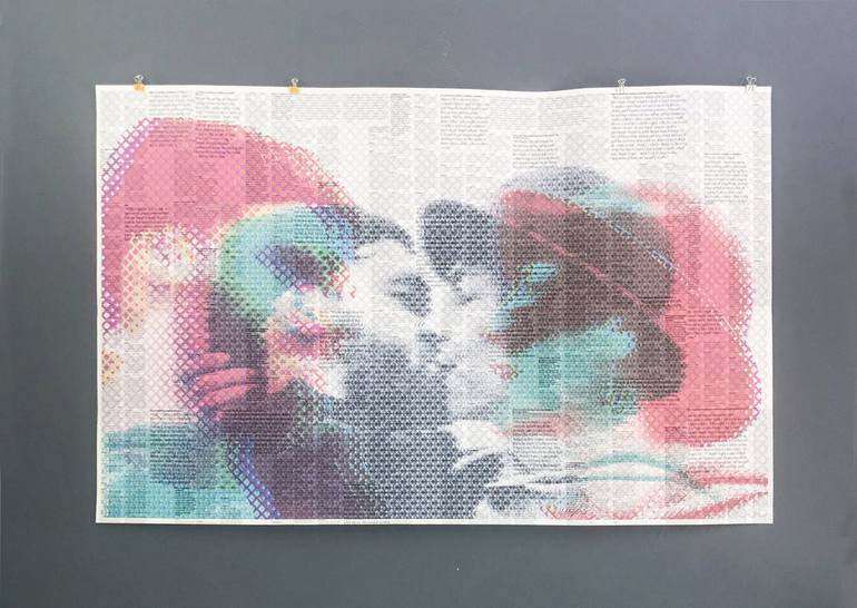 Original Pop Art Love Collage by Paola Bazz
