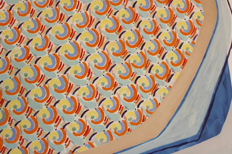 Original Art Deco Geometric Painting by Duygu Boulouednine