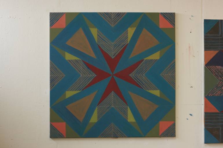 Original Art Deco Geometric Painting by Duygu Boulouednine