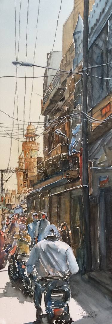 Print of Cities Paintings by Saqib Akhtar