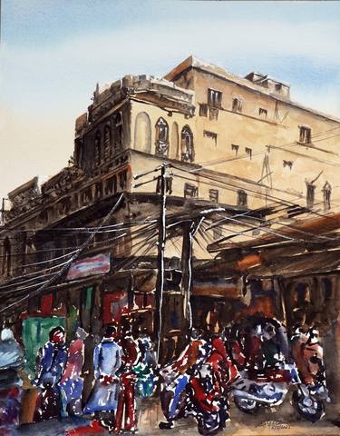 Original Expressionism Cities Paintings by Saqib Akhtar