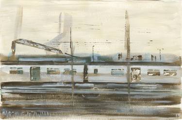 Print of Expressionism Train Paintings by Martin de Zwaan