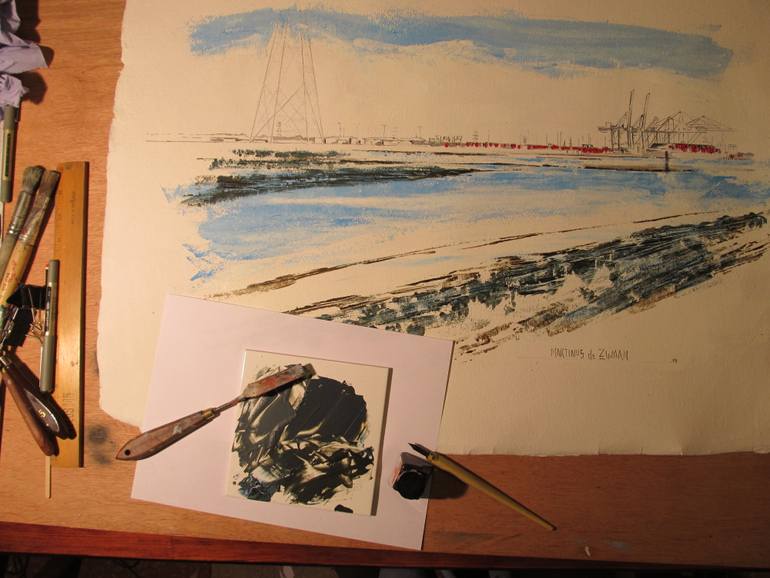 Original Expressionism Landscape Painting by Martin De Zwaan