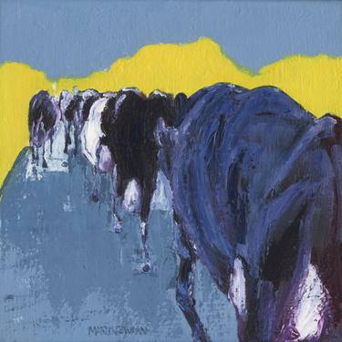 Print of Abstract Expressionism Cows Paintings by Martin de Zwaan