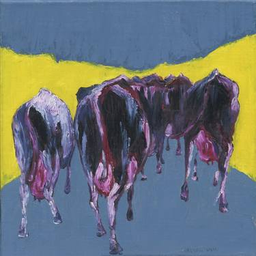 Print of Abstract Cows Paintings by Martin de Zwaan