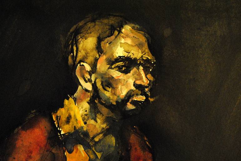 Original Abstract Expressionism People Painting by Hari Mitrushi