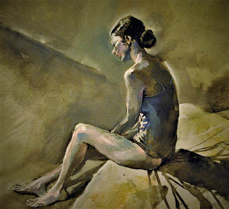 Original Expressionism Nude Painting by HARI MITRUSHI