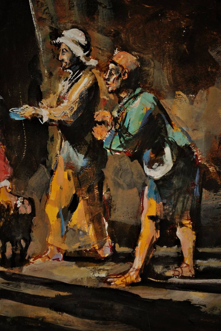 Original Expressionism Religion Painting by Hari Mitrushi