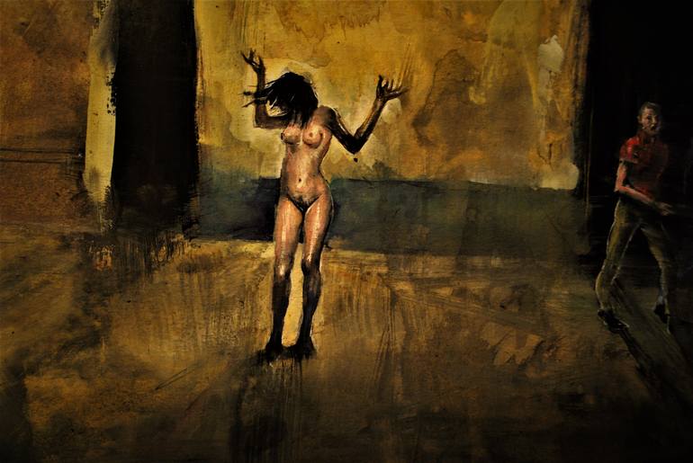 Original Surrealism Nude Painting by HARI MITRUSHI