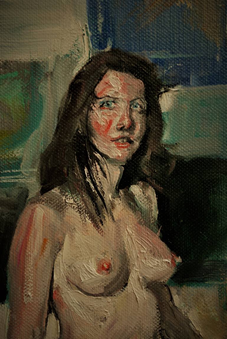 Original Impressionism Nude Painting by HARI MITRUSHI
