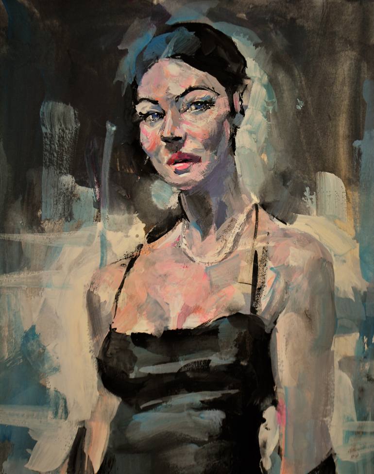 Original Figurative People Painting by Hari Mitrushi