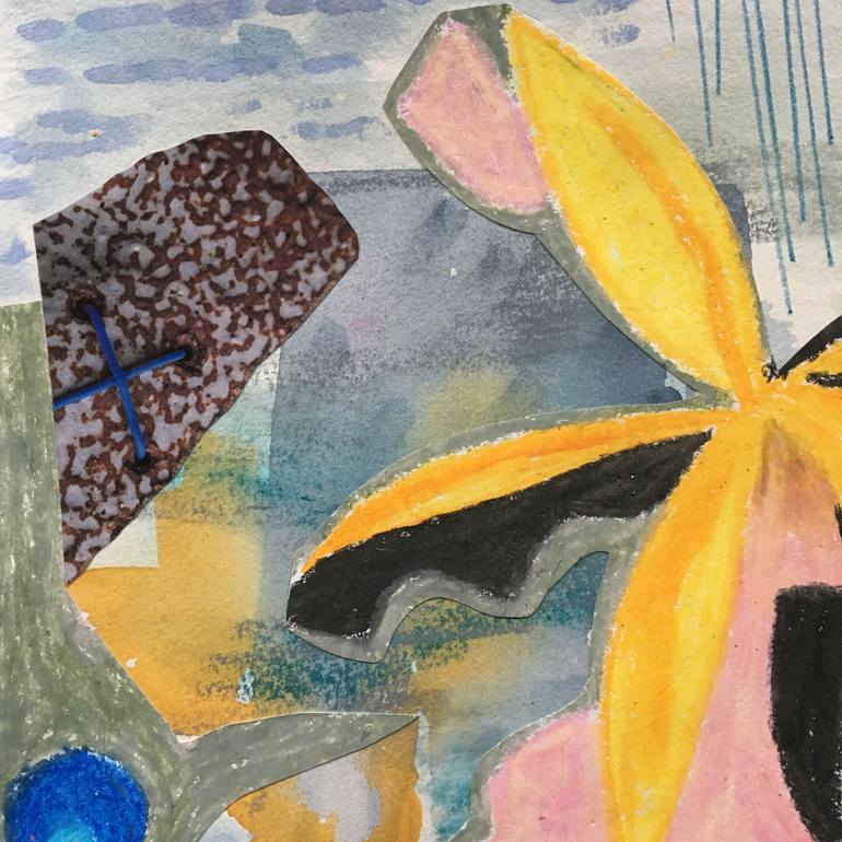 Original Abstract Landscape Collage by Charlotte Kirkholt