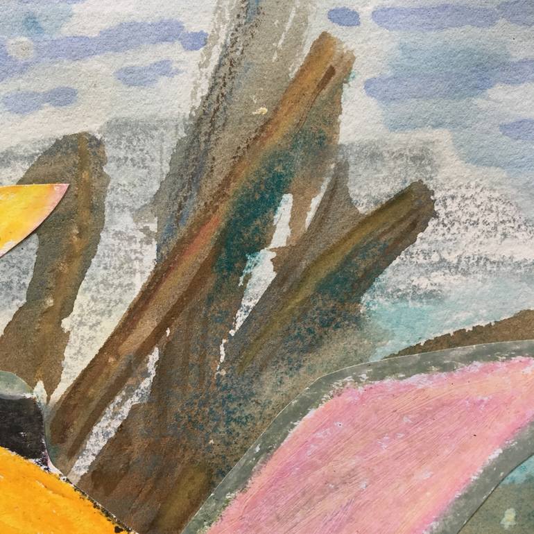 Original Abstract Landscape Collage by Charlotte Kirkholt