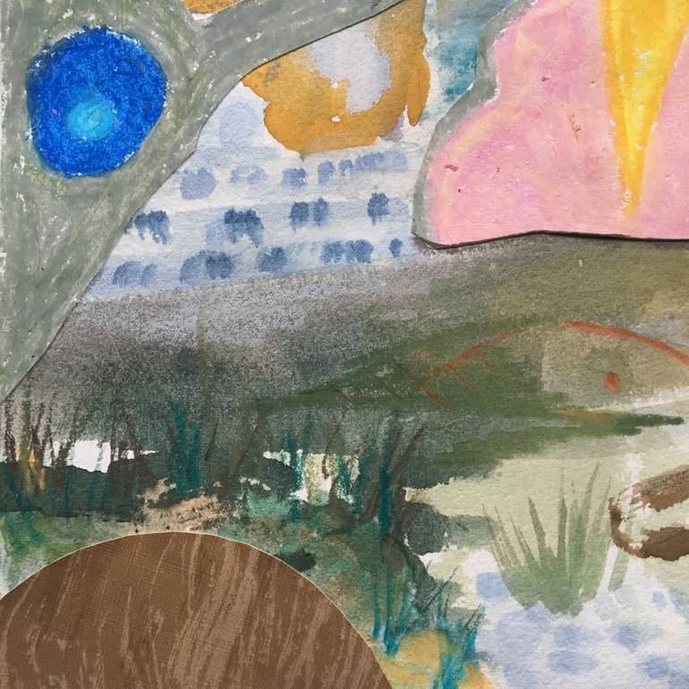 Original Abstract Landscape Collage by Charlotte Kirkholt