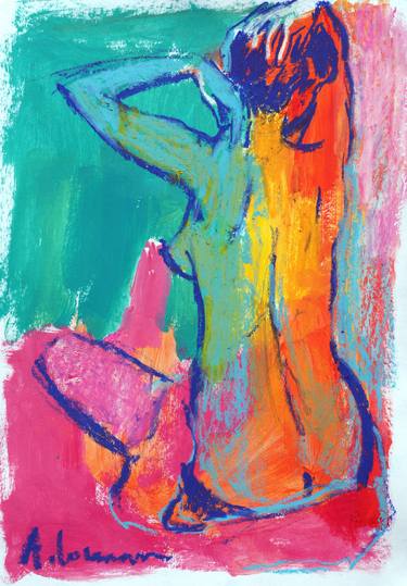 Print of Abstract Nude Drawings by Ashka Lowman