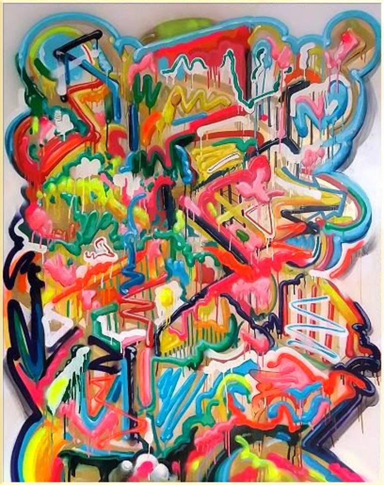 Original Pop Art Abstract Painting by Eduardo Escobar