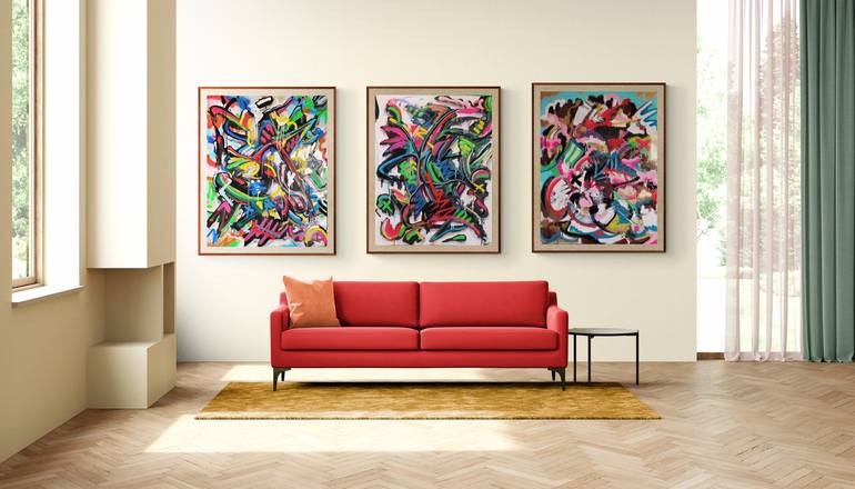 Original Abstract Expressionism Abstract Painting by Eduardo Escobar