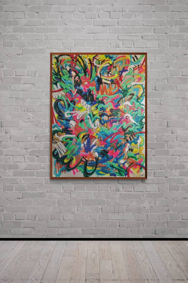 Original Pop Art Abstract Painting by Eduardo Escobar