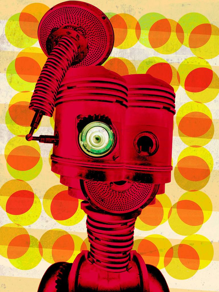 Red Robot Collage by M A N O | Saatchi Art