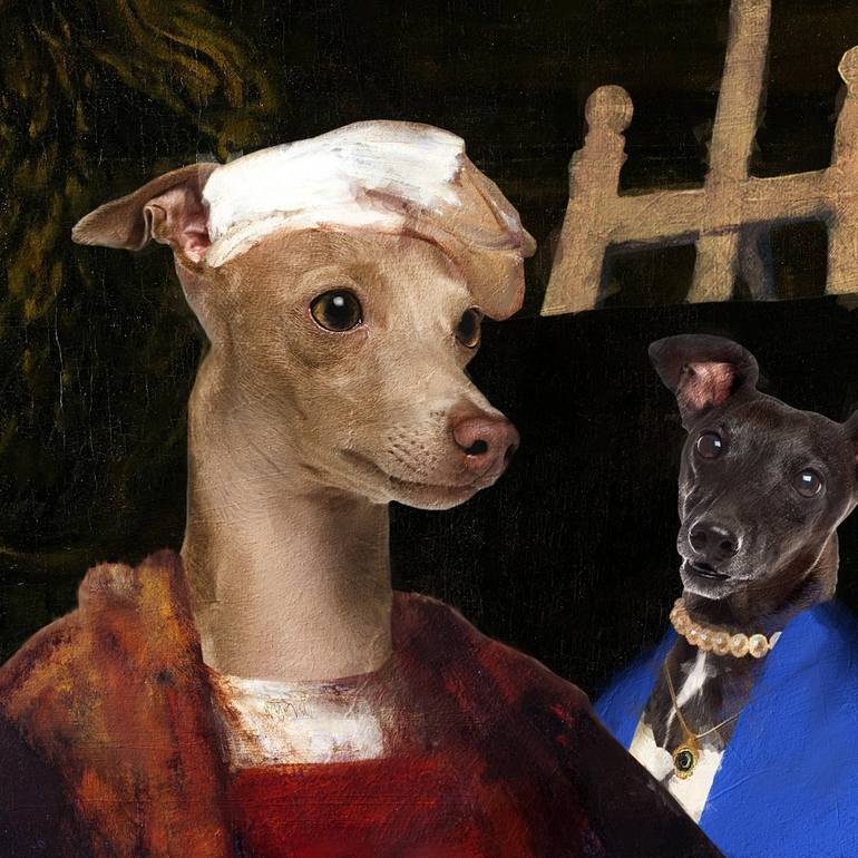 Original Fine Art Dogs Mixed Media by Nobility  Dogs