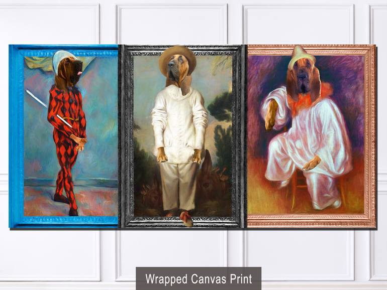 Original Impressionism Dogs Mixed Media by Nobility  Dogs