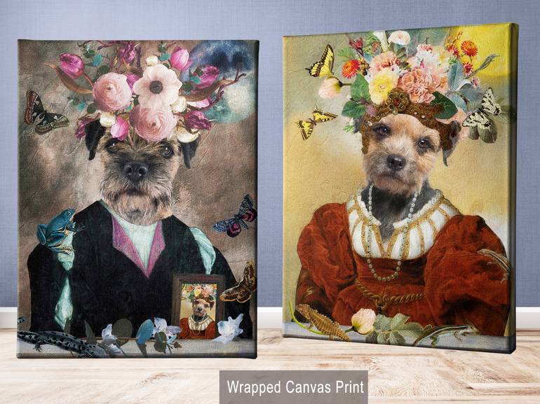 Original Portraiture Dogs Mixed Media by Nobility  Dogs