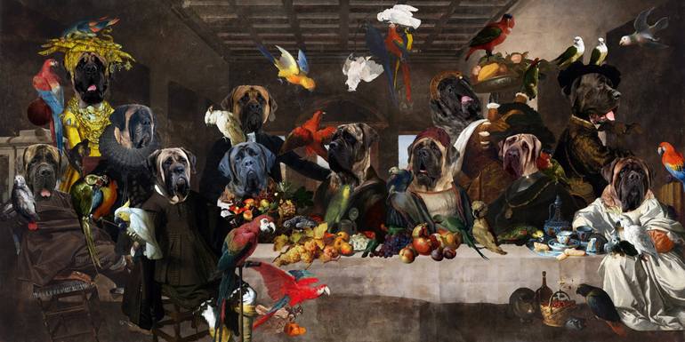 Print of Fine Art Dogs Mixed Media by Nobility  Dogs