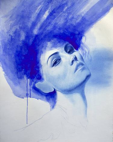 Original Expressionism Portrait Drawings by Arturo Samaniego
