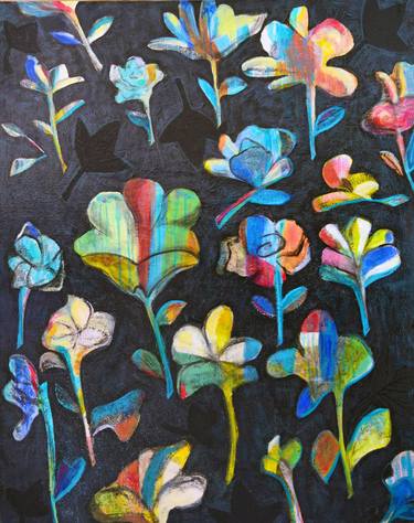 Original Abstract Expressionism Floral Paintings by Ana Castro Feijoo